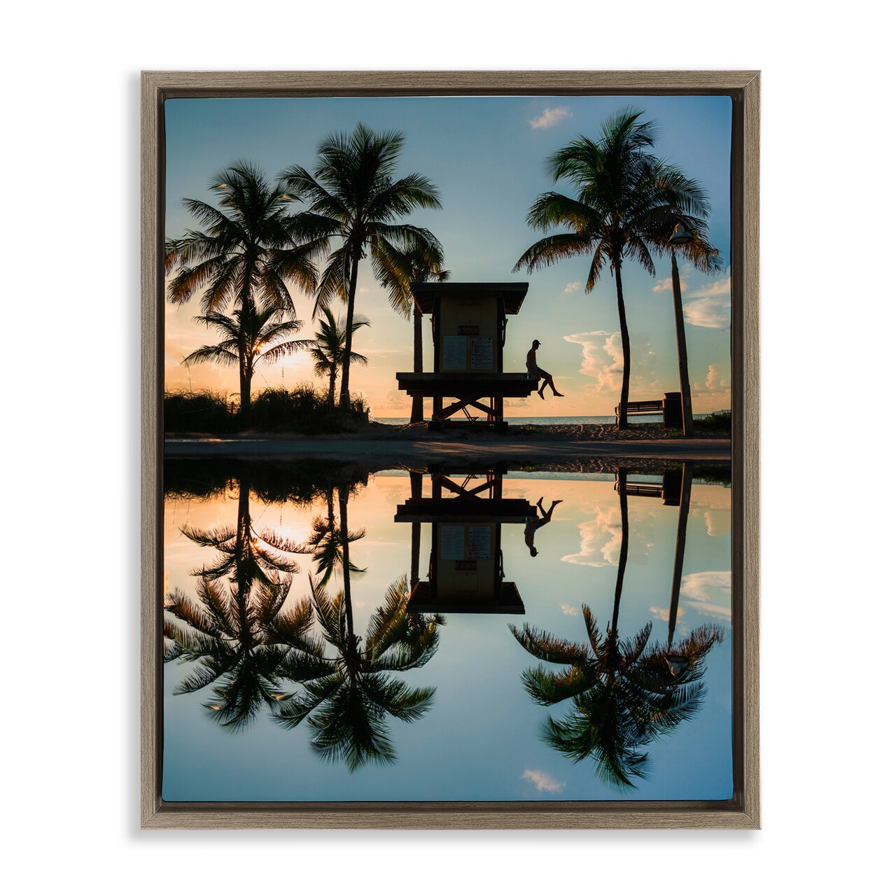 Stupell Industries Palm Tree Reflection Floating Frame, design by Jared Kreiss
